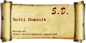 Solti Dominik névjegykártya